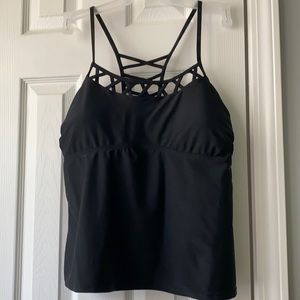 A large, NWT, black top bathing suit.